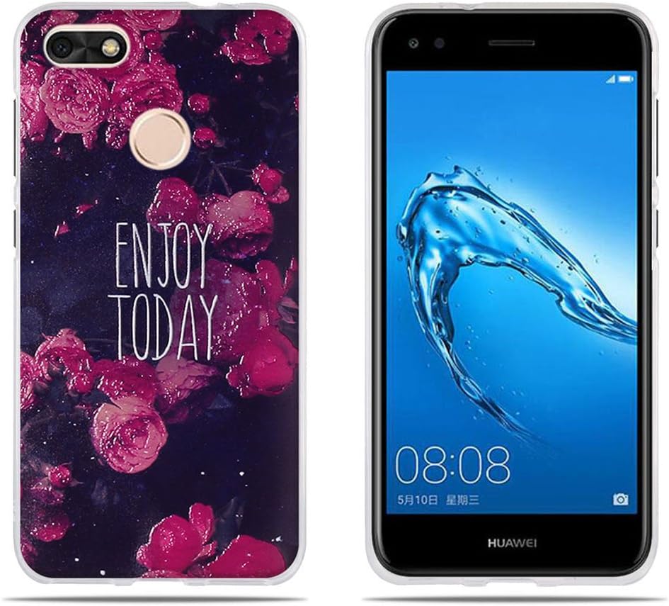 DIKAS Cover for Huawei Enjoy 7, Case for Huawei Y6 Pro(2017), Transparent Clear TPU 3D Silicone Frame with Synthetic Back Transparent Soft Design for Huawei Y6 Pro(2017) / for Huawei Enjoy 7