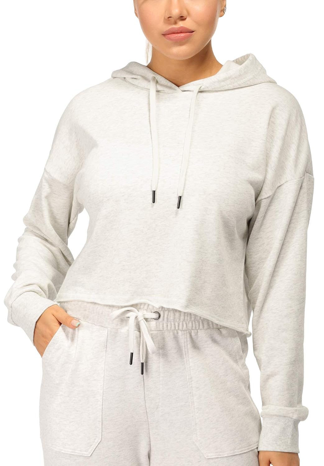 Buy icyzone Workout Sweatshirts for Women Long Sleeve Crop Top Hoodie