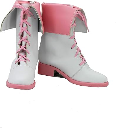 pink and white boots