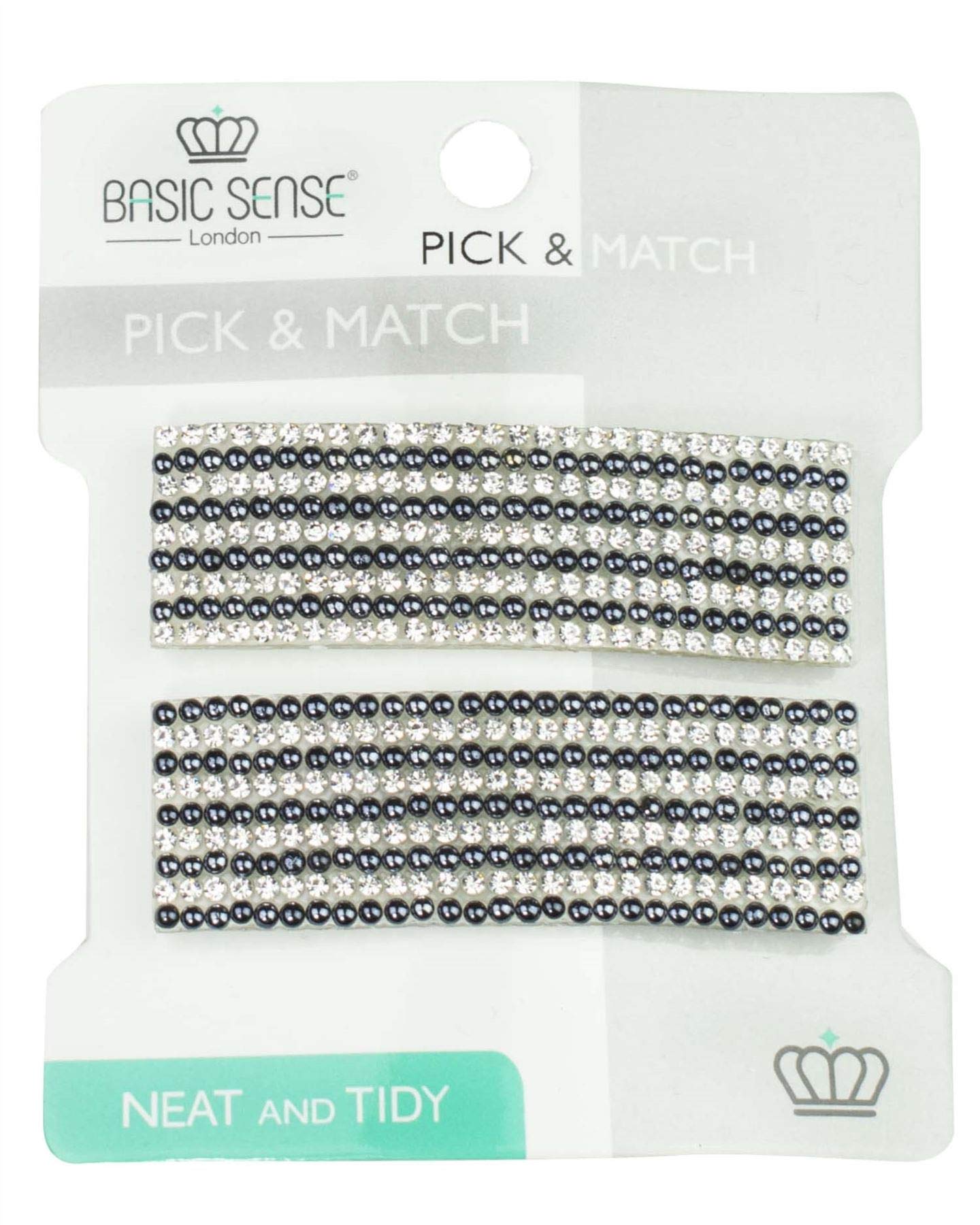 Shiny Diamante Rhinestone Rectangular Shape Snap Hair Clips, Wedding Bridal Accessories, Deep Blue