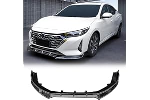 FREEMOTOR802 Front Bumper Lip Splitter Compatible with 2024-2025 Nissan Sentra, Air Dam Chin Spoiler Lower Guard Trim Exterior Body Replacement Parts, IKON Style Gloss Black PP 3PCS