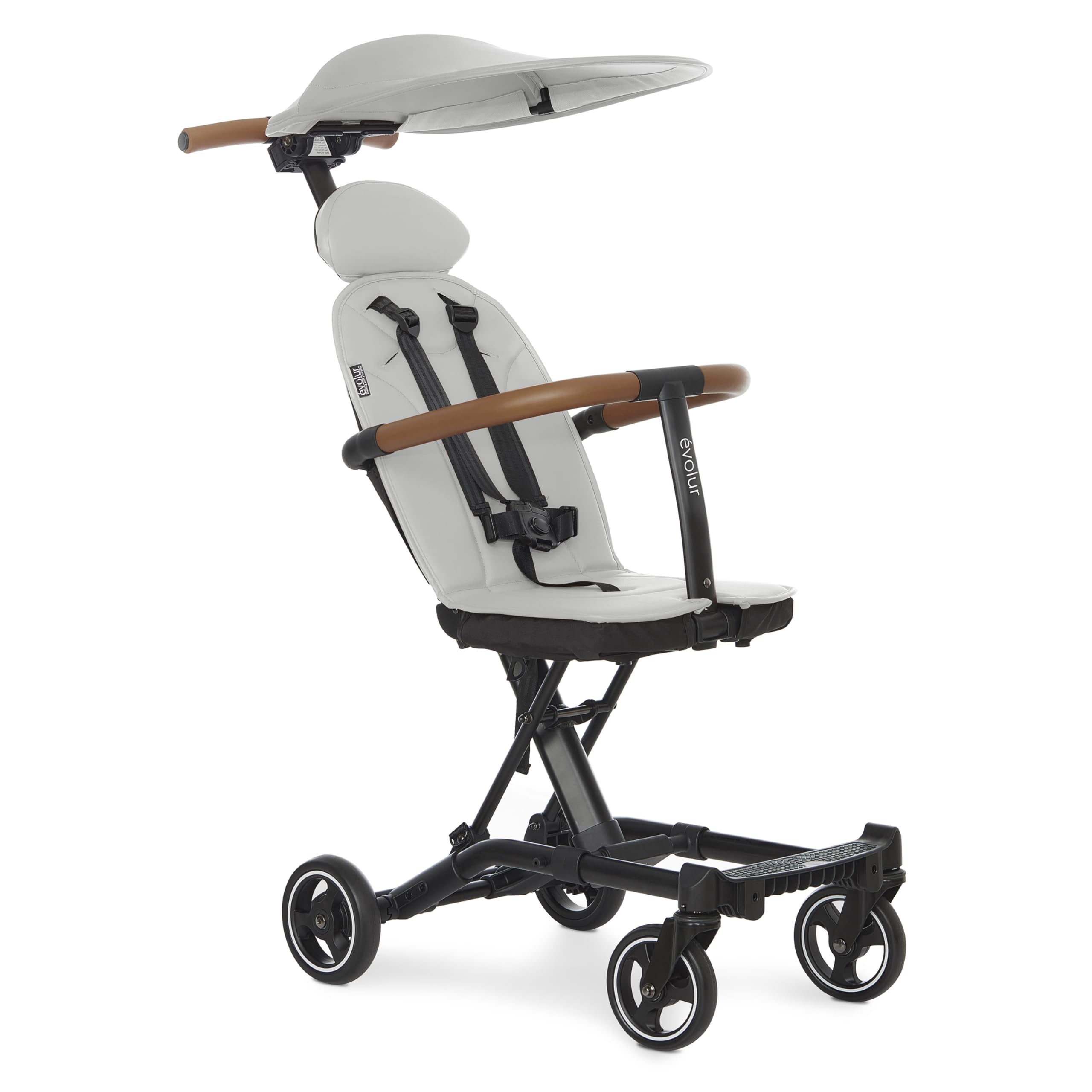 evolur Cruise Rider Stroller with Canopy, Lightweight Umbrella Stroller with Compact Fold, Easy to Carry Travel Stroller – Koala Gray