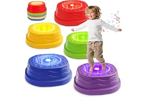 Goldium Stepping Stones for Kids - 3 Game Modes Stepping Stones with Light up&Music Non-Slip Balance Sensory Indoor Outdoor Play, Toddler Activities, Toys Birthday for Children Aged 3+