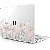 Lepeoac Clear Case for 2025 Microsoft Surface Laptop 13 Inch - Windows 11 Copilot+ PC - Touchscreen Display Cover (Fits Model 2095,NOT Fitting Other Surface Laptop), Floral C322