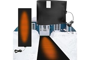 MOPKIUTR Winter Outdoor Heated Snow Melting Mats, 10 ft x 13 in PVC Ice Melting Mats, Roof and Valley Snow Melting Heater, Ice Dam Prevention Heating Mats, 3 Inch/Hour Melting Speed (10ft x 13in)