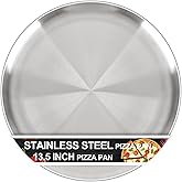 AWTBDP 13½ Inch Pizza Pan for Oven, Non-Stick Large Round Stainless Steel Pizza Pans, Durable Non-Toxic Pizza Tray for Cookie Pizza Pie Cake, Easy Clean & Dishwasher Safe