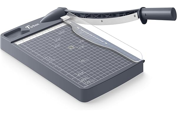 Firbon 12" Guillotine Paper Cutter, Heavy Duty 12-Sheet Capacity Trimmer for Cardstock, Photos, Scrapbooking, Office, Classro