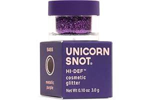 Unicorn Snot Holographic Cosmetic Glitter - Face & Body Glitter, Glitter Eyeshadow, Holiday Stocking Stuffers, Christmas Gift - Vegan & Gluten Free - 0.10oz/3g (Sass/Metallic Purple)