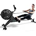 SereneLife Smart Rowing Machine-Home Machine with Smartphone Fitness Monitoring App, Magnetic Row Machine for Gym or Home Use, 16 Levels Resistance