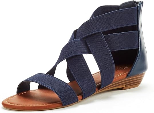 navy low wedges