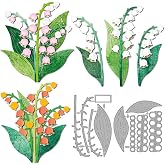 MAYJOYDIY Lily of The Valley Metal Cutting Dies Flower Leaf Emboss Template | 2Pcs Layered Carbon Steel Die Set, Delicate Lily Of The Valley Leaf Carving, For Emboss Card Album Handbook Craft Decor