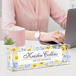 Custom Name Plate for Desk, Acrylic Office Decor