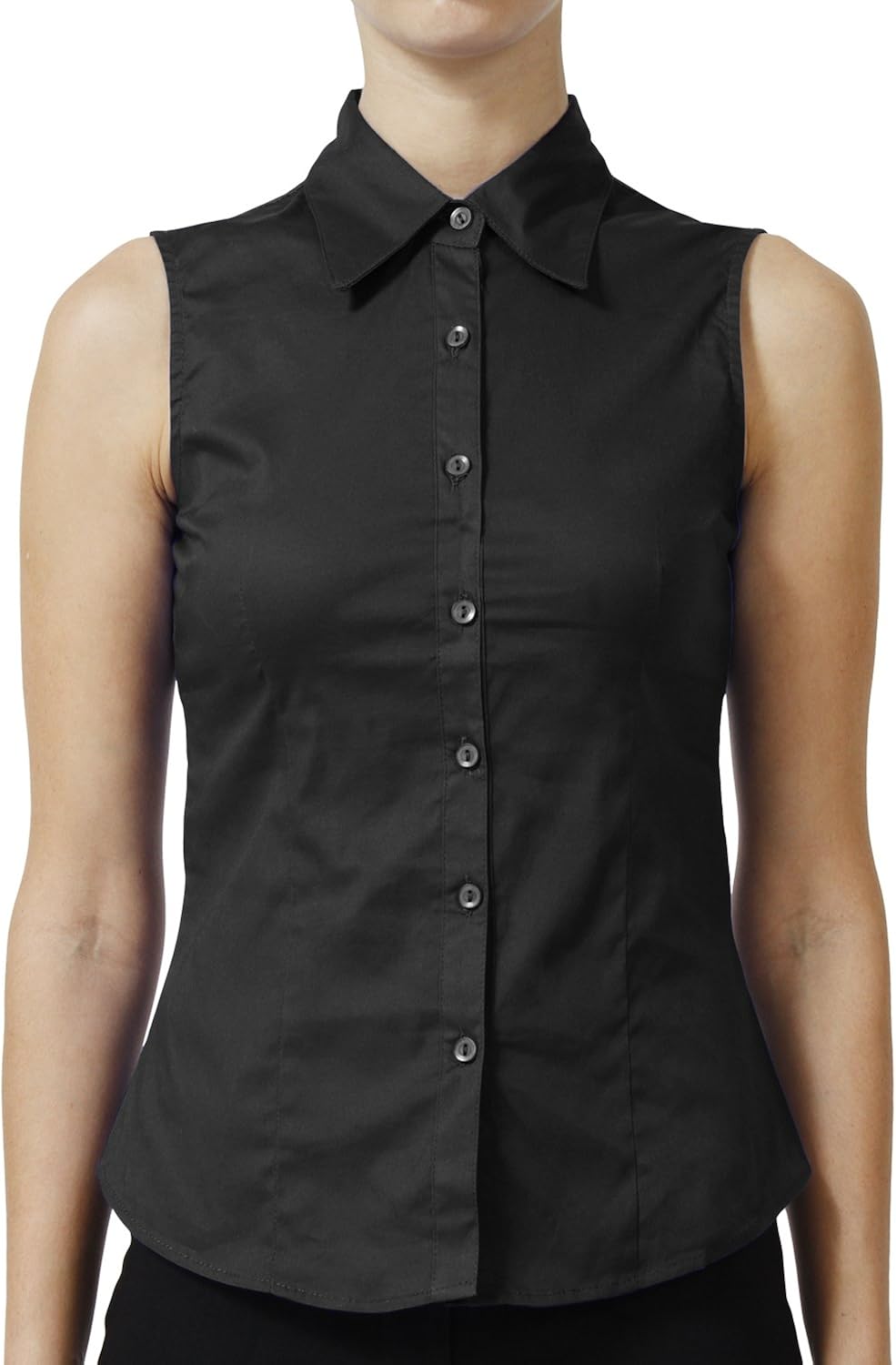 NE PEOPLE Womens Essential Basic Everyday Work Office Tailored Sleeveless Button Down Daily Shirts (S-3XL): Clothing