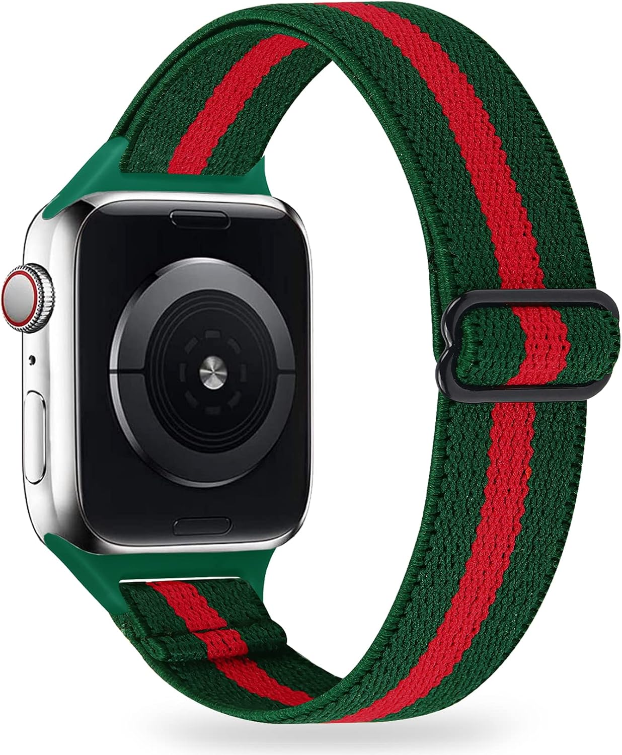 LANVO Adjustable Slim Elastic Bands Compatible with Apple Watch Band 44mm 42mm 40mm 38mm, Women Stretch Thin Nylon Band Strap Compatible for iWatch SE Series 6 5 4 3 2 1