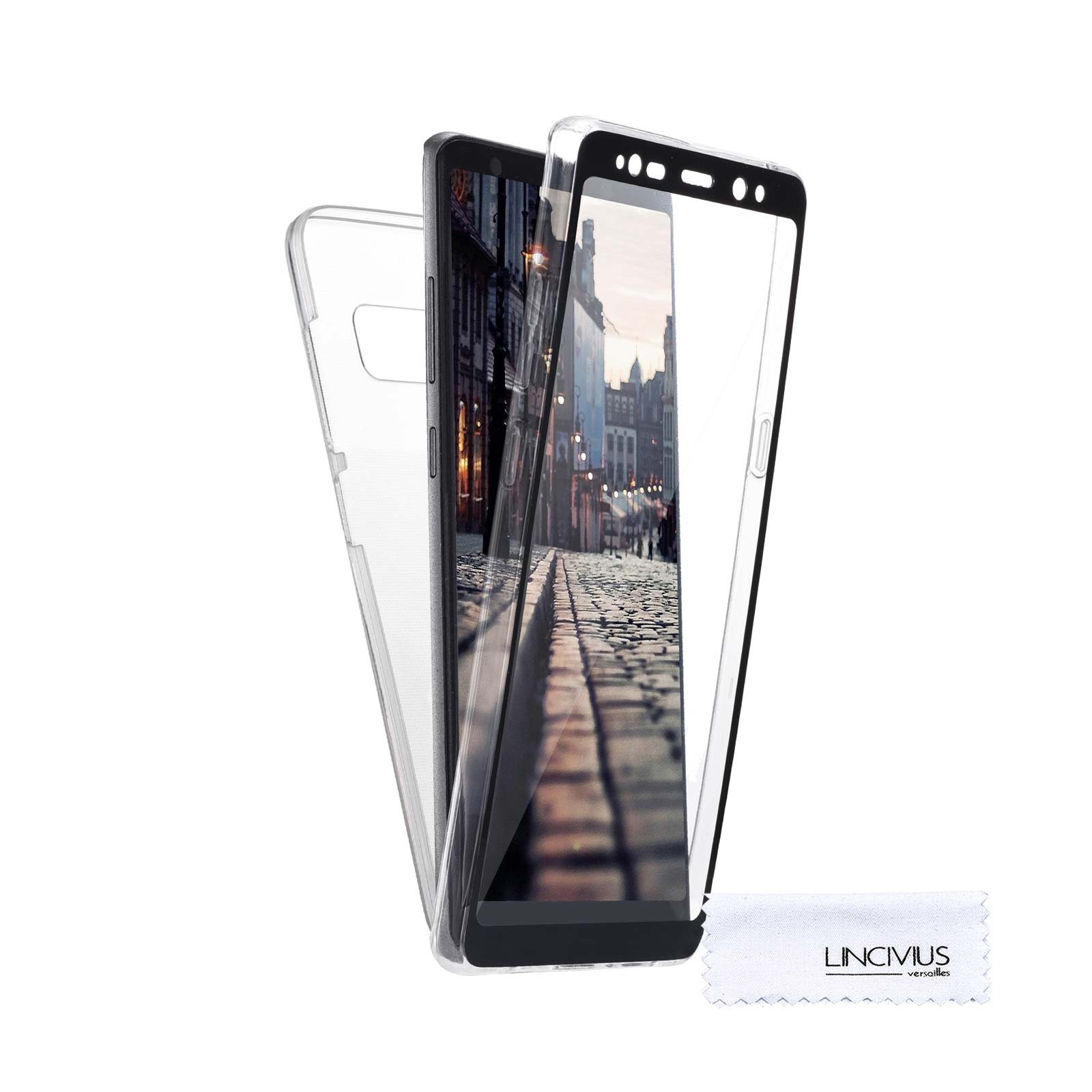 Lincivius For Samsung Galaxy Note 8 360 Case, Full Body Protection Galaxy Note 8 Silicone Black Ultra Thin, Built In Screen Protector Slim Hybrid Cover Compatible with Samsung Galaxy Note 8