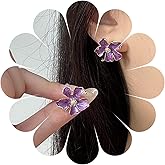 Ximdble Vintage Metal Flower Stud Oil Drop Flower Earrings Irregular Floral Stud earrings Purple Statement Earrings Jewelry for Women