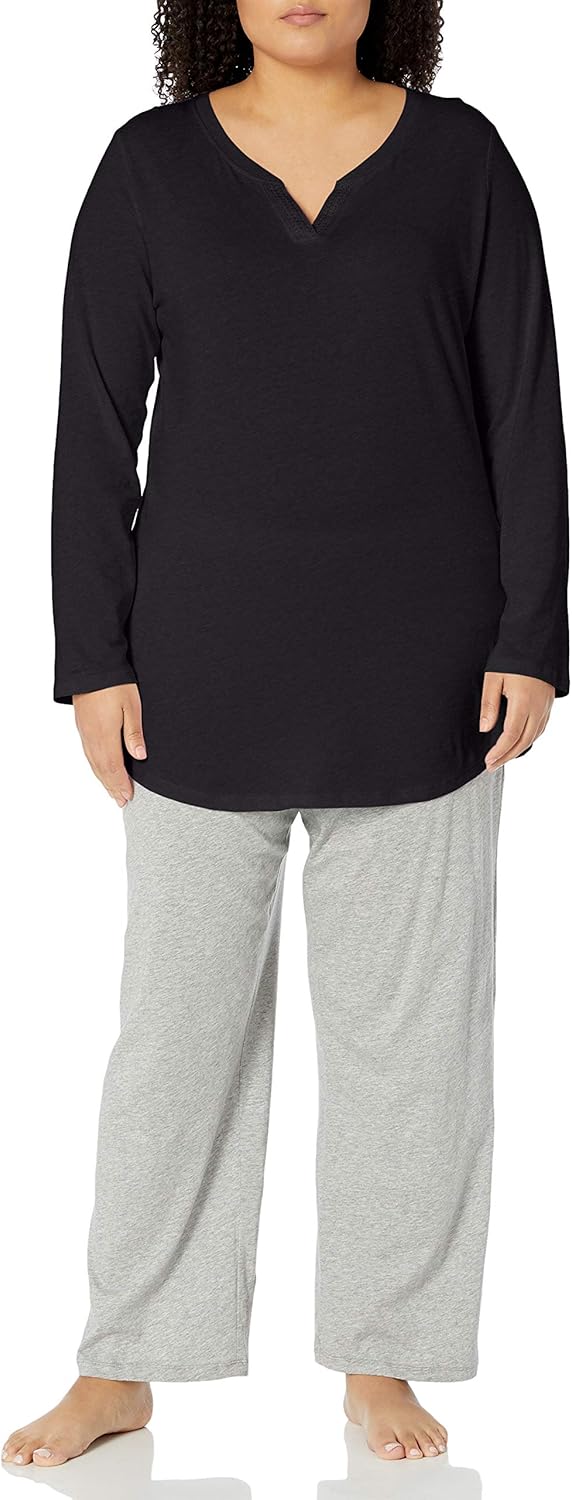 JUST MY SIZE Women's Plus Size Split Neck Tunic at  Women’s Clothing store
