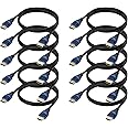 ApoJodly 4K HDMI Cables 3FT 10-Pack, HDMI to HDMI Cable 3 Foot High Speed HDMI Cord 2.0(4K@60Hz, 2K@144Hz,1080P@120Hz, 18Gbps, HDR, 3D, HDCP 2.2, ARC) for HDTV, Switch, PS4/PS5, Xbox, Blu-ray, Monitor