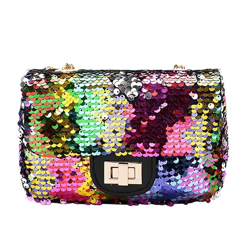 asiproper Womens Sequins Chain Crossbody Sling Shoulder Bag