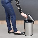 Tramontina 12L Pedal Bin Stainless Steel with Lid Removable Inner Bucket view 7