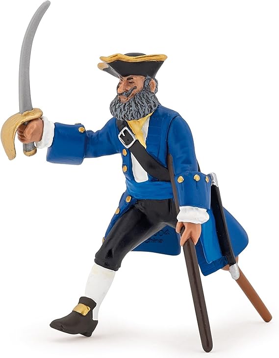 Papo 39415 Kapitän mit Holzbein, Spielfigur, blau