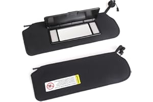 Nakuuly Sun Visor Pair with Updated LED Lighted Vanity Mirror Compatible with Corvette C5 1997-2004 Replaces 10442033 1044203