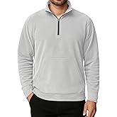 Askdeer Men's Quarter Zip Pullover Mock Neck Polar Fleece Sweatshirt Thermal Winter Sweater with Pocket