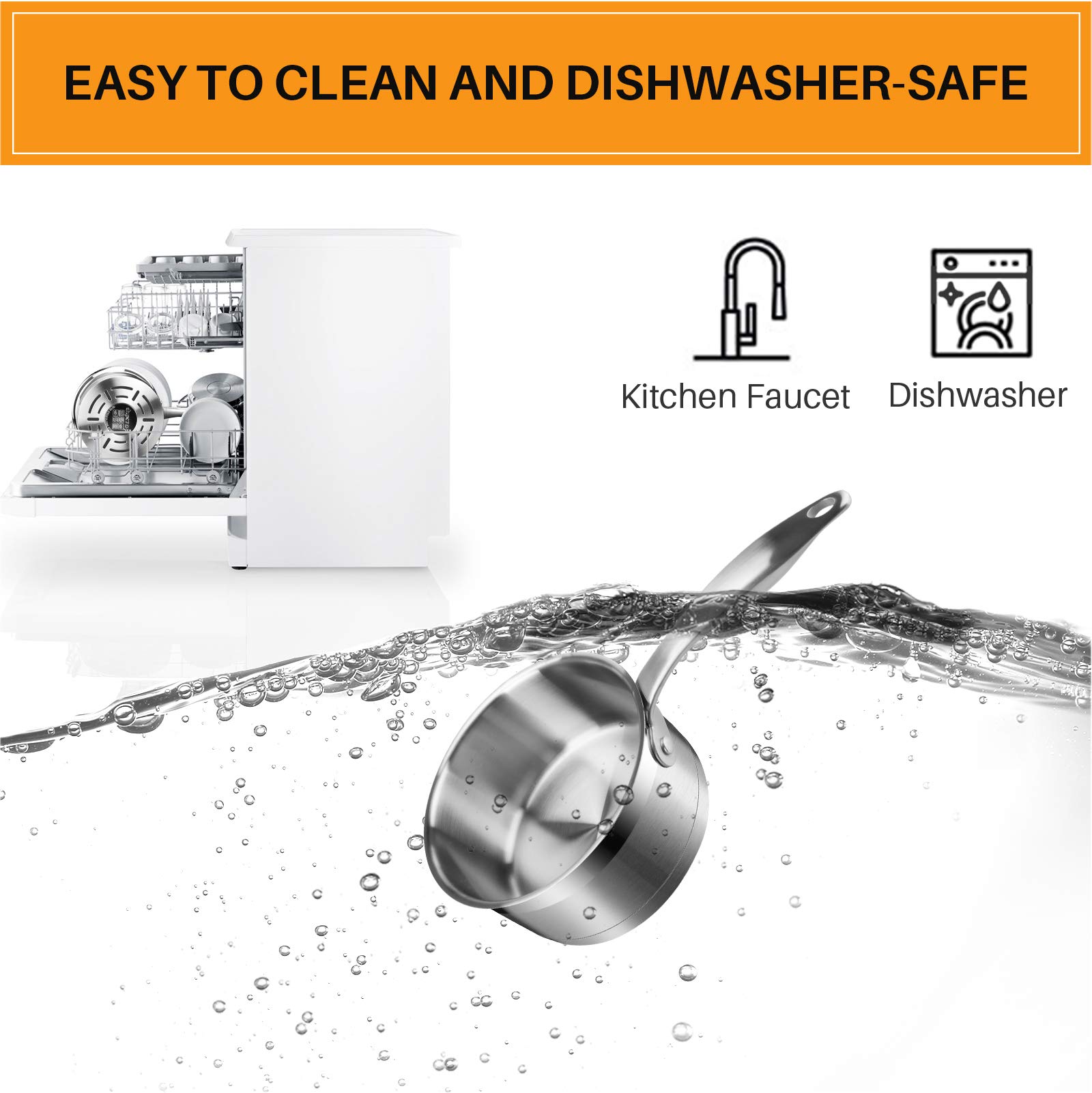 Duxtop Professional Stainless Steel 10PC Pots and Pans Set - Oven Safe, Dishwasher Safe, Compatible with all Cooktops - Heavy Bottom with Impact-Bonded Technology