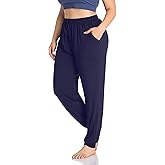 ZERDOCEAN Women's Plus Size Casual Lounge Yoga Pants Comfy Relaxed Joggers Pants Drawstring with Pockets