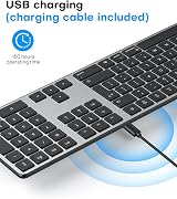 OMOTON Wireless Keyboard and Mouse for Mac OS Gray, Multi-Device view 3
