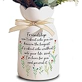 NRONON Best Friend Ceramics Flower Vase for Women, Friendship Gift for Bestie Best Friends Female BFF, Christmas & Birthday G