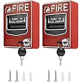 QWORK Dual Action Fire Alarm Call Point 9&ndash;28VDC &ndash; 2Pack Wired Manual Pull Station with Key Reset for Labs, Warehouses &amp; Workshops