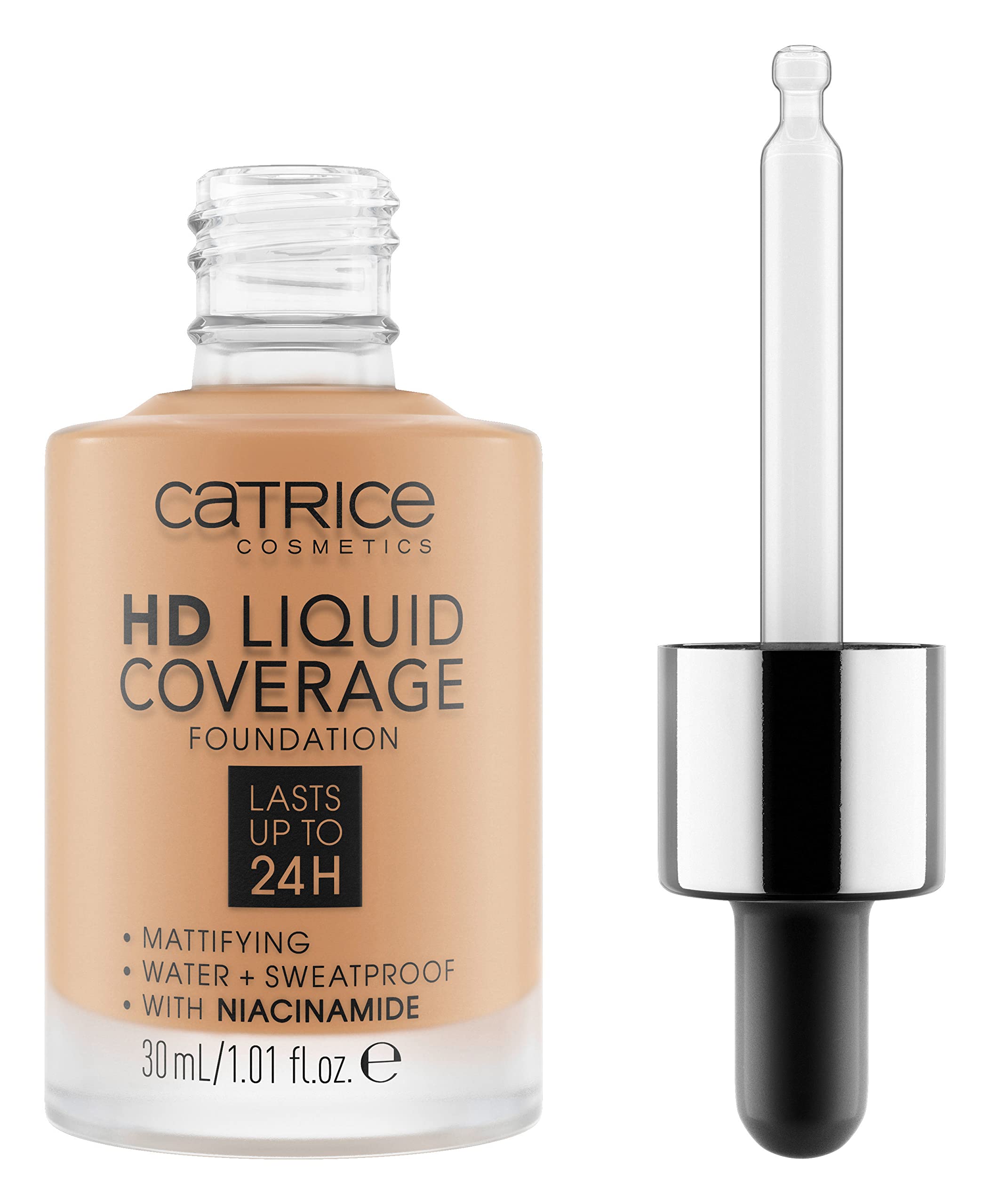 Catrice HD Liquid Coverage Foundation, No. 046, Nude, Long-Lasting, Matte, for Blemished Skin, Vegan, Oil-Free, Waterproof, Alcohol-Free, Pack of 1 (30 ml) — image 1