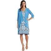 R&M Richards Women's Mocha Bloom Swing Jacket Dress