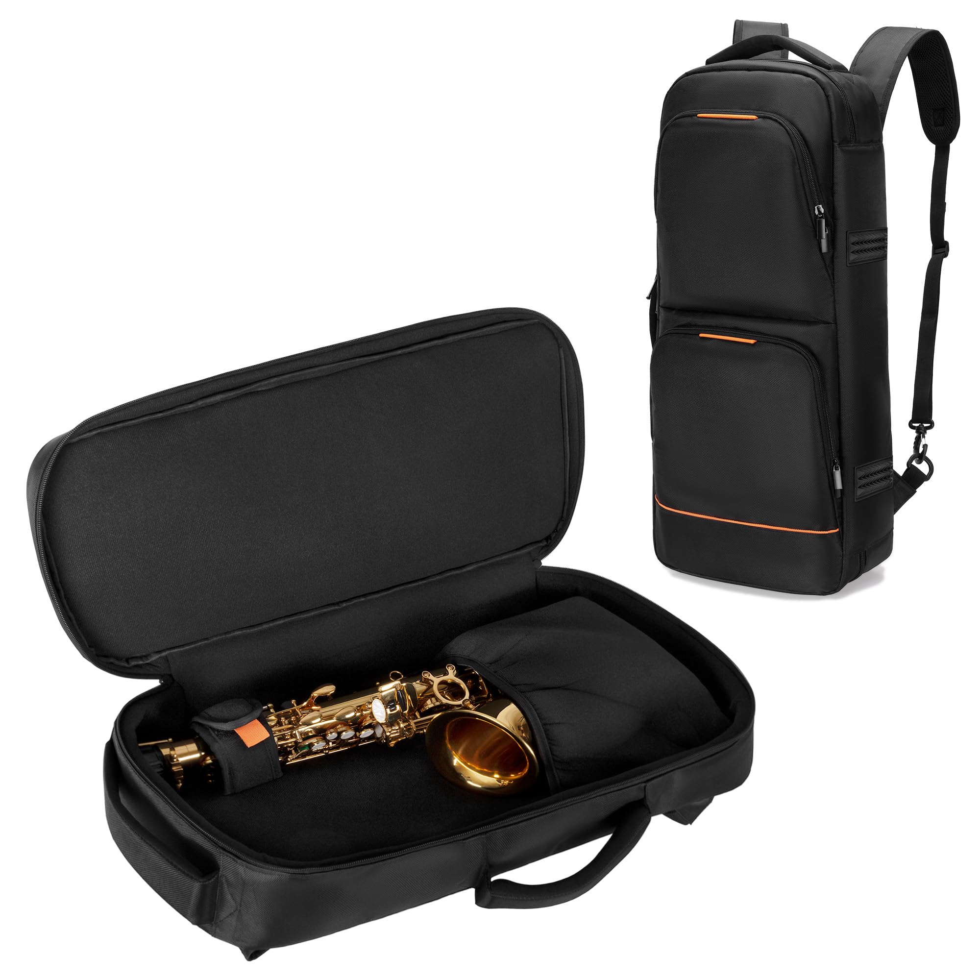 Photo 1 of Rexmica Padded Alto Sax Case Bag, Alto Sax Backpack with Hidden Padded Shoulder Straps, Alto Saxophone Bag with Pockets for Mouthpiece, Sheet Music, Alto Saxophone Case Sax Gig Backpack