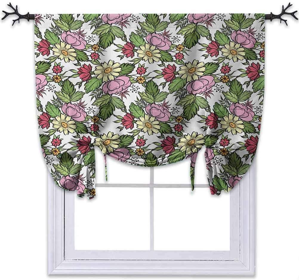 Aishare Store - Cortina con amarres para ventana pequeña, diseño de