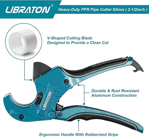 PVC Pipe Cutter 2-1/2", Large PVC Cutter, Improved Blade For Heavy-Duty