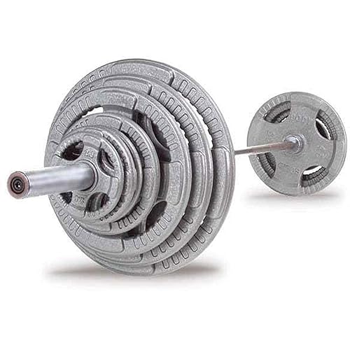 Body-Solid (OST500S) Cast Iron Quad Grip Design Weight Plate Set