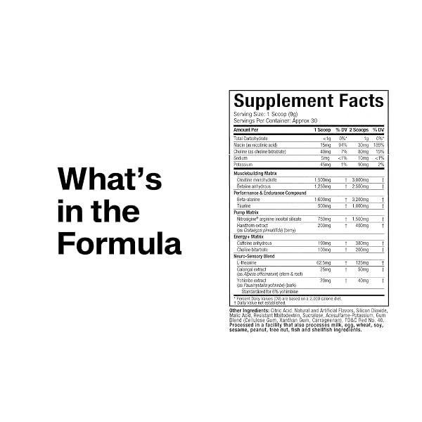 MUSCLETECH PRE-WORKOUT POWDER, VAPOR X5 – SPORTS NUTRITION MUSCLE BUILDING SUPPLEMENTS FOR WOMEN & MEN – INTENSE MUSCLE PUMP ENERGY POWDER DRINK MIX – BLUE RAZZ FREEZE, 266G (30 SERVINGS)