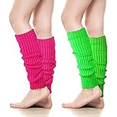 Ecdiykit Women's Leg Warmers - 1/2 Pack 80s Retro Fashion Knit for Girls Dance Sports Yoga