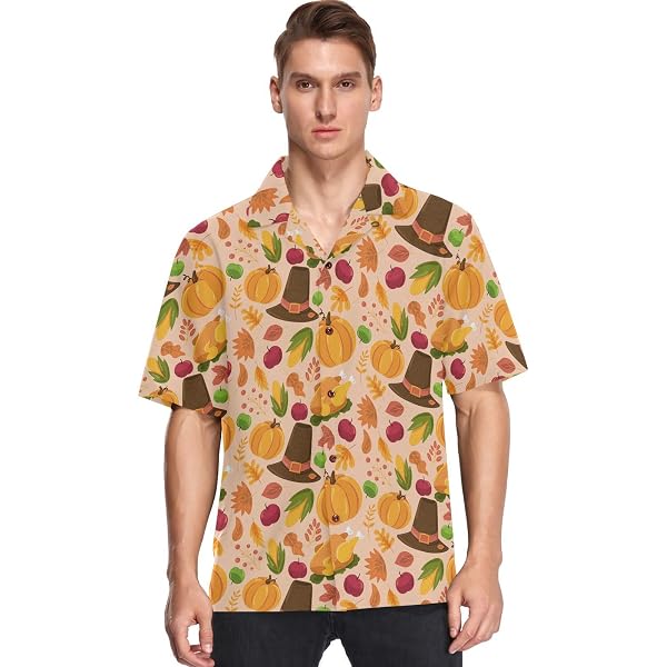 VISESUNNY Men's Hawaiian Shirt - Skull & Flower Cherry Print Short Sleeve Aloha Shirt - View #2