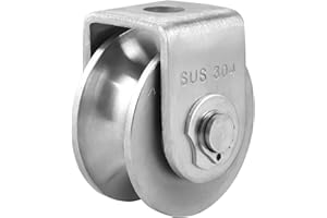 BNYZWOT Pulley Block U Type Single Wheel Pulley Block Duplex Bearing 304 Stainless Steel Smooth Loading 880lb/400Kg for Material Handling and Moving