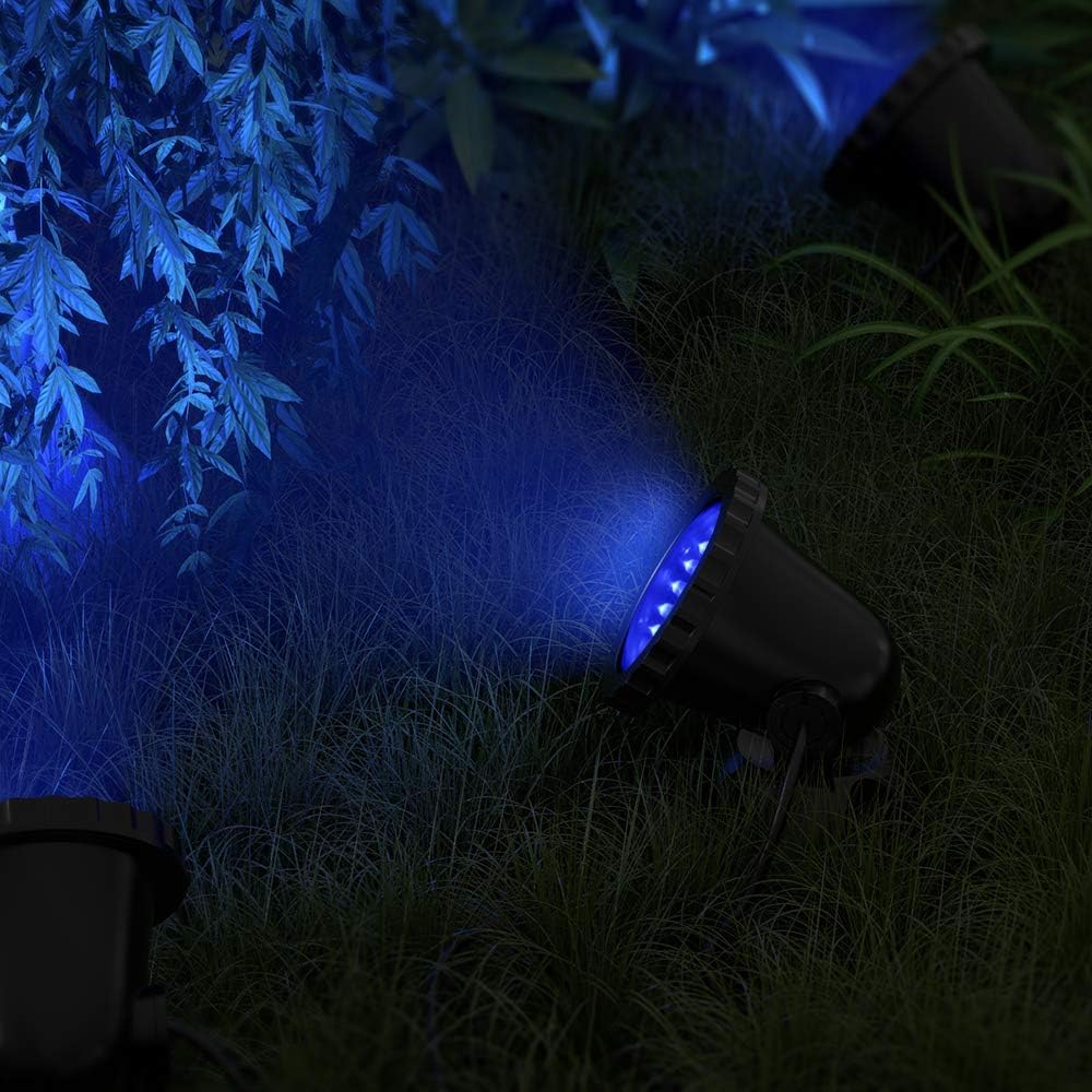 Pond Lights Waterproof IP 68 Multi-Color & Adjustable & Dimmable Submersible Spotlight with LED Color Changing Spot Light for Aquarium Tank Garden Pool Fountain Waterfall (Set of 4) (Remote Control) - - 