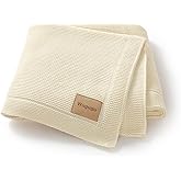 Wugugu Baby Blanket 30 x 40 Inch Soft Knit for Boys & Girls Cotton Nursery Swaddling Blankets Toddler Knitted Crochet Receiving Crib