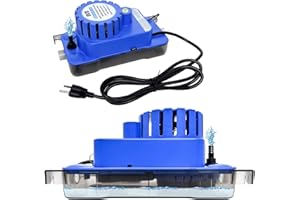 MSELTOS 1/10 HP 93 GPH 20ft Max Head HVAC Condensate Pump, 115V w/Automatic Safety Switch, Removal Drain Pump for Air Conditioner, Dehumidifier, Ice Maker, Furnace, AC unit, Low Profile