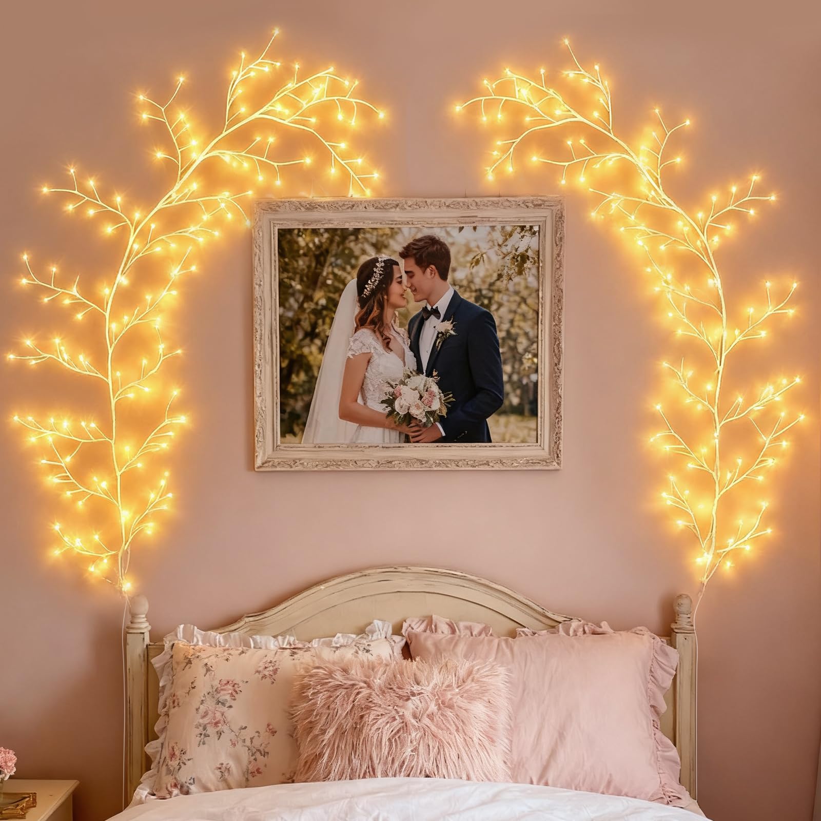 Photo 1 of *INCOMPLETE** GOESWELL Led Tree Branch Lights for Wall: 7.5Ft 144 LEDs White Enchanted Vine with Lights - Lighted Willow Fairy Light for Living Room Bedroom Christmas Halloween Meditation Wall Decor