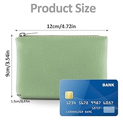 TIESOME 2Pcs Coin Purse, PU Lychee Pattern Zipper