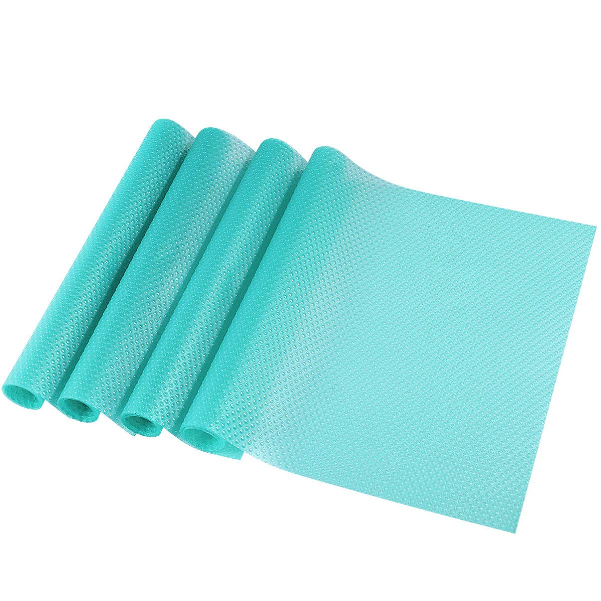 OUNONA 4pcs Refrigerator Pad Kitchen Cabinet Liners Cupboard liners Antibacterial Antifouling,Mutifunctional(Transparent Blue)