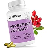 Vital Peak® Berberine HCL 1000 mg - Pure Berberine Root Extract Complex - Supports Overall Wellness, Balanced Lifestyle for Man, Women - Vegan, Gluten Free, Dairy Free, Non-GMO - 60 Capsules