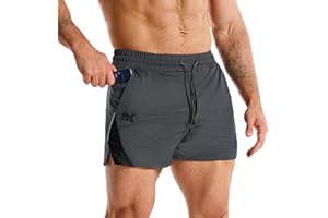 BROKIG Men's LightArmor Bodybuilding Gym Shorts with Zip Pocket,3" Quick Dry Summer Running Shorts for Workout Tennis